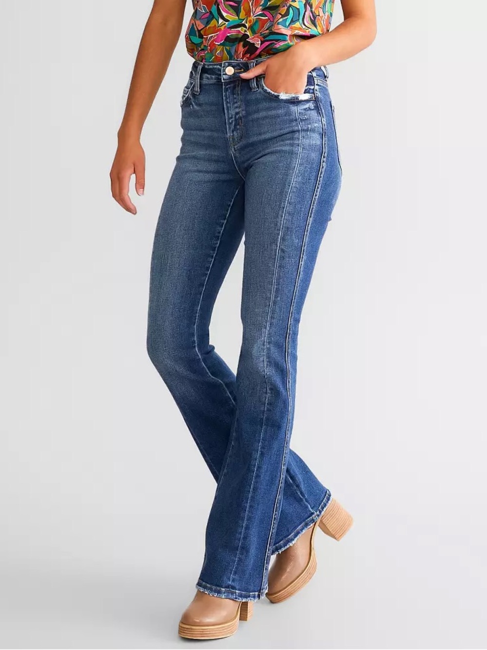 Flying Monkey High Rise Bootcut Jeans Size 25 Dark Wash Stretch Flare Y2K